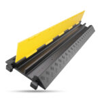 2 kanal kabelbrücke mit deckel überfahrbar stolperschutz rampe brücke protektor 7,5 t tragkraft gummi schwarz